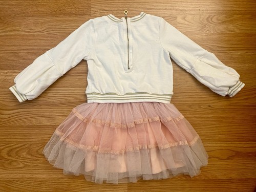 Girls pink & white tulle dress with turkey embellishment - Size 5 - Picture 5 of 5