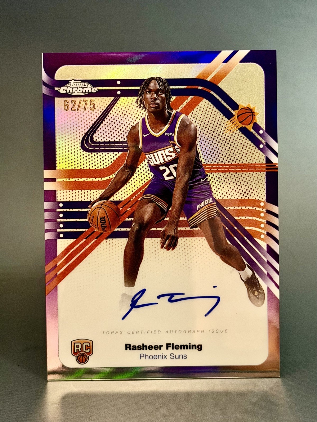 2025 Topps Chrome Next Stop Signatures Rasheer Fleming #NS-RF Purple /75