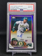 2023 Topps Chrome Esteury Ruiz #RA-ERU Rookie Auto Purple /250 Athletics PSA 10