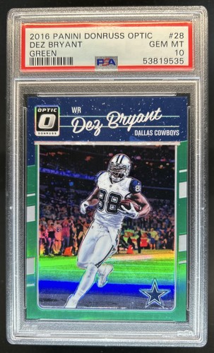 2016 Panini Donruss Optic Dez Bryant Green #/5 Cowboys PSA 10 GEM MINT