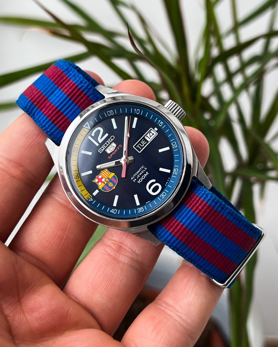 FC Barcelona 腕時計 青/赤 パッケージ入り Seiko 5 Sports FC Barcelona Srp305 | eBay