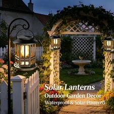 LED Solar Lantern Hanging Lights Outdoor Yard Patio Garden Waterproof Decor Lamp