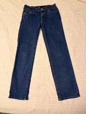 GAP Denim Stretch Straight Jeans Boy Kids Size 14 STR8 Rinse Dark Wash