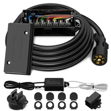 7 Pin Trailer Wiring Harness Kit 8FT, 7 Way Trailer Plug with Waterproof Junc...