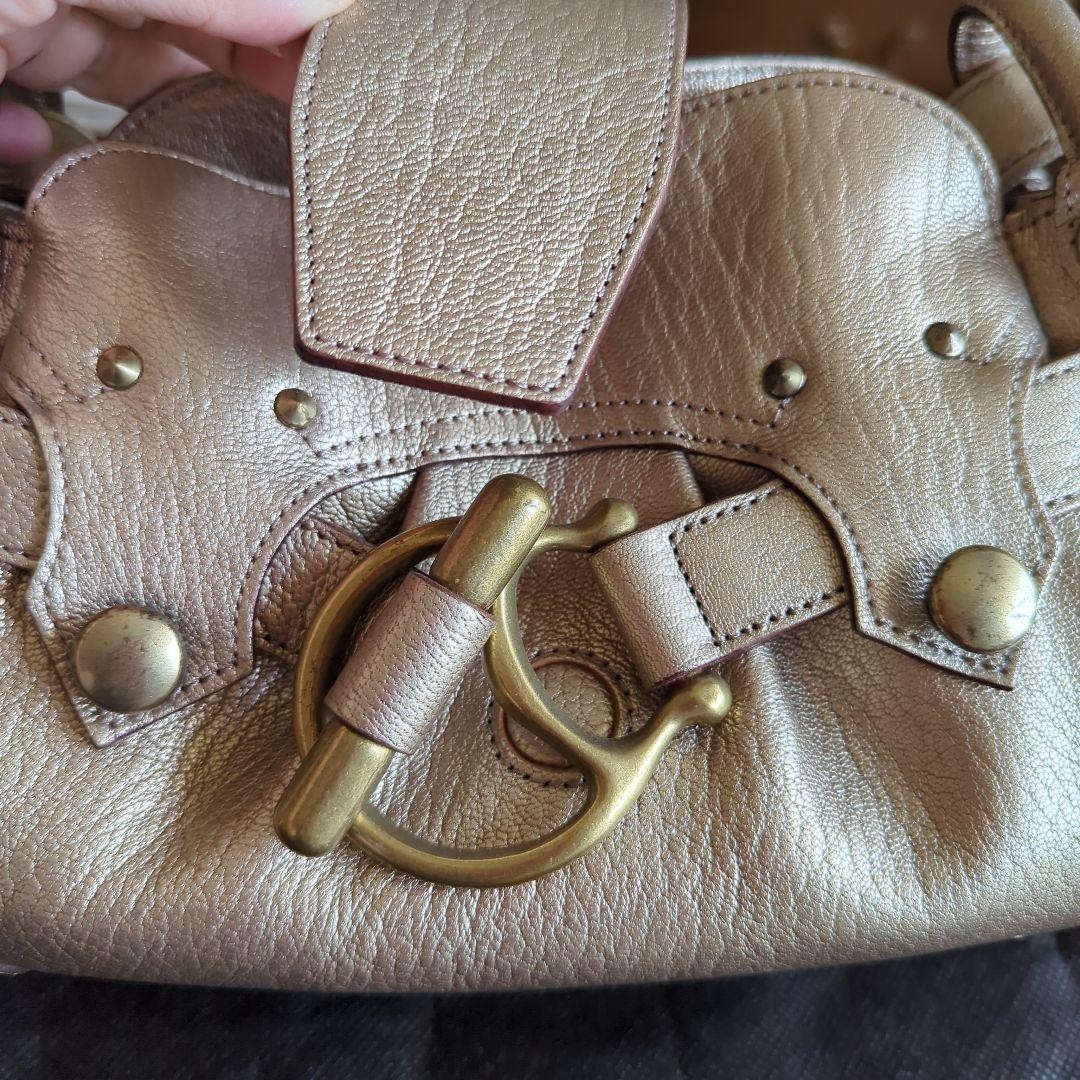 TOFF & LOADSTONE Gold Goat Leather Handbag with Pockets Women's Luxury Bag Used View 5