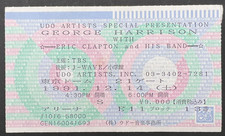 GEORGE HARRISON & ERIC CLAPTON Concert Ticket Stub TOKYO JAPAN 12/14/91 BEATLES