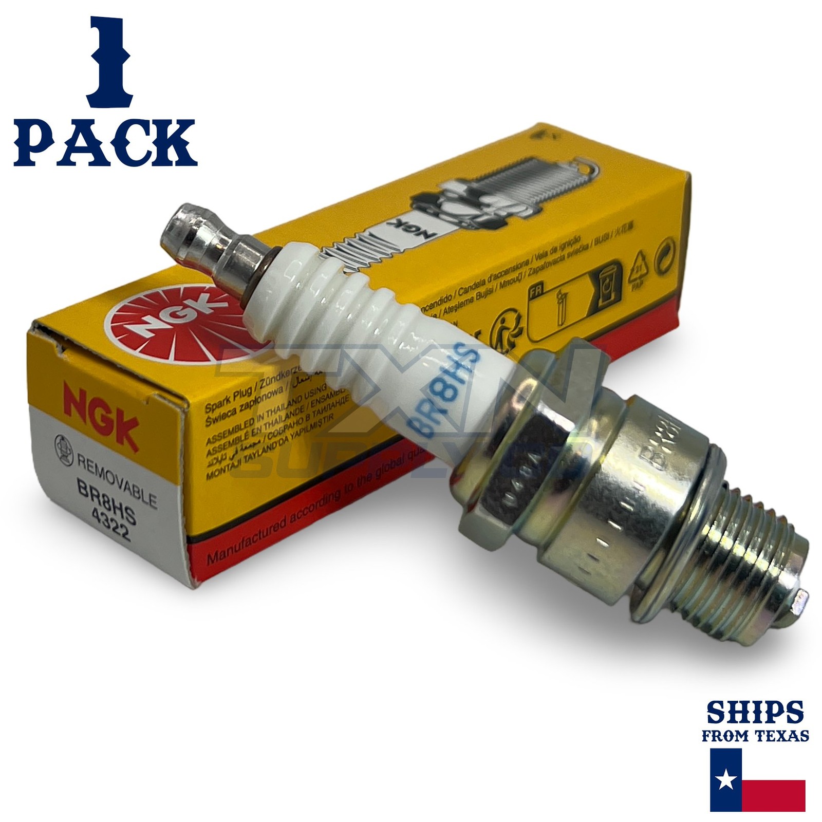 1 Pack NGK V-Power 4322 Spark Plugs BR8HS