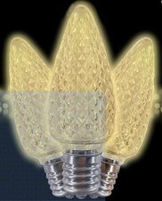 Holiday Light Depot 25 Pack C7 LED Christmas Bulbs Warm White E12 Base