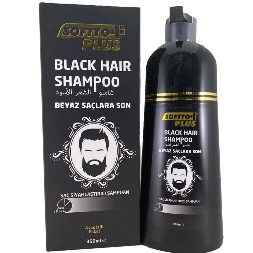Softto Plus Grey Coverage Black Hair Shampoo 12 oz - 350 ml Natural - Image 2 of 4