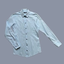 DOLCE&GABBANA Gold Fit Men's Cotton Blue Shirt Size 37/XS Made in Italy