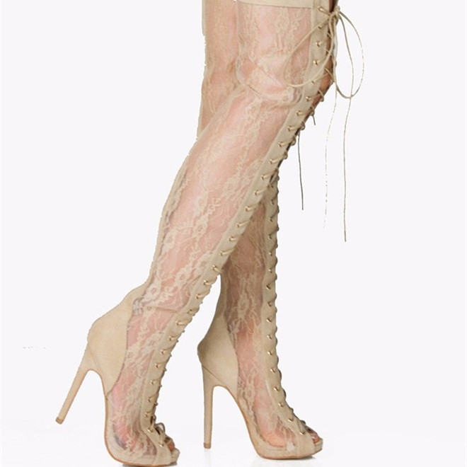 Mujeres Peep Toe Alto del muslo Sobre la Rodilla Rodilla la botas Con Cordones Zapatos clubes de Tacón Stiletto 3a63f3 Mujeres Peep Toe Alto del muslo Sobre la Rodilla Rodilla la botas Con Cordones Zapatos clubes de Tacón Stiletto 3a63f3