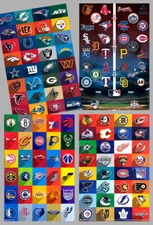 The Pro Sports Universe 4 WALL POSTER COMBO All Team Logos NFL, MLB, NHL, NBA