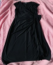 American Living Sleeveless Black Faux Wrap Dress Size 10 Or Medium