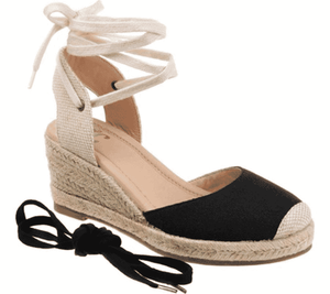 espadrille wedges closed toe black