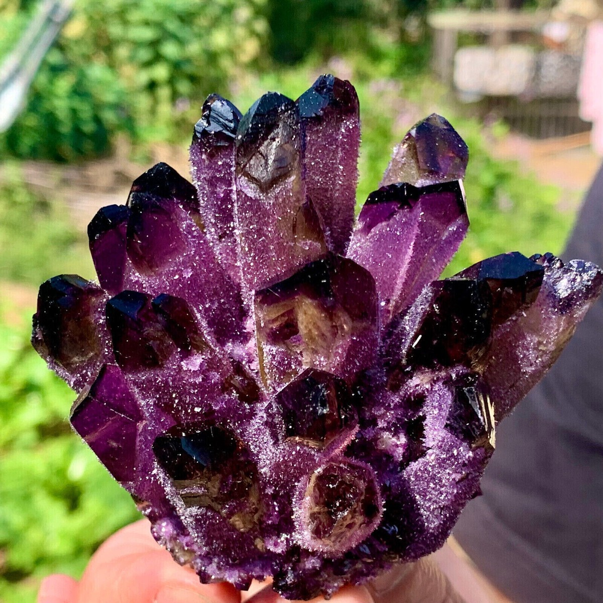 300g+ New Find Purple Phantom Quartz Crystal Cluster Mineral