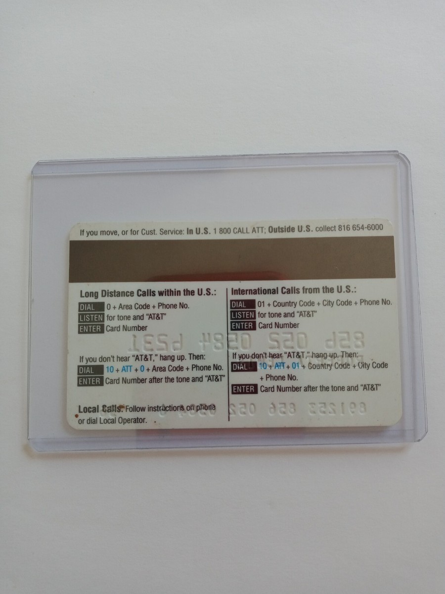 Vintage AT&amp;T Calling Card International Phone Number Plastic Call 