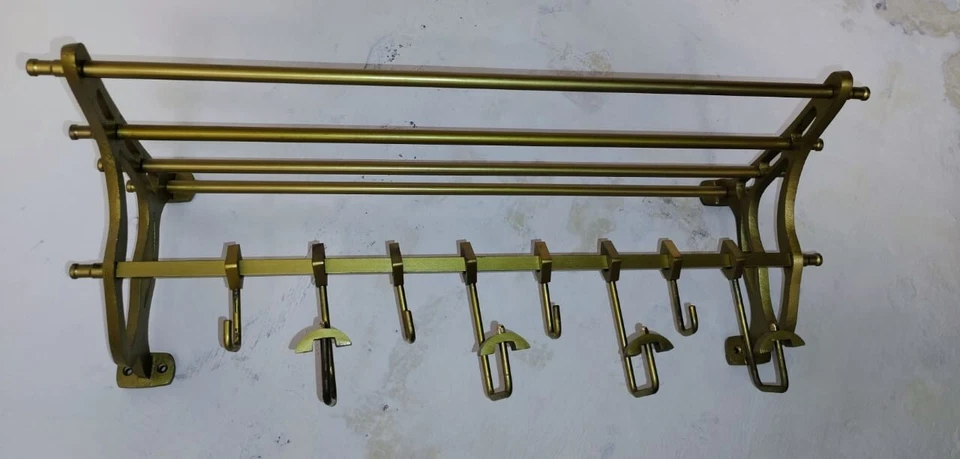 French Towels Rack Luggage Rack Train Antique Style Wall Mounted Rack - Image 3 of 4