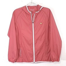Magnolia Lane Tech Windbreaker Full Zip Melon-pink Jacket W/hood, Size Medium