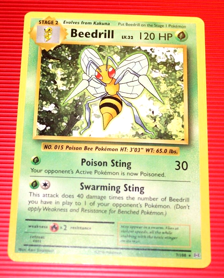 Beedrill LV32 120 HP 2016 Collectible Pokemon Trading Card No. 7