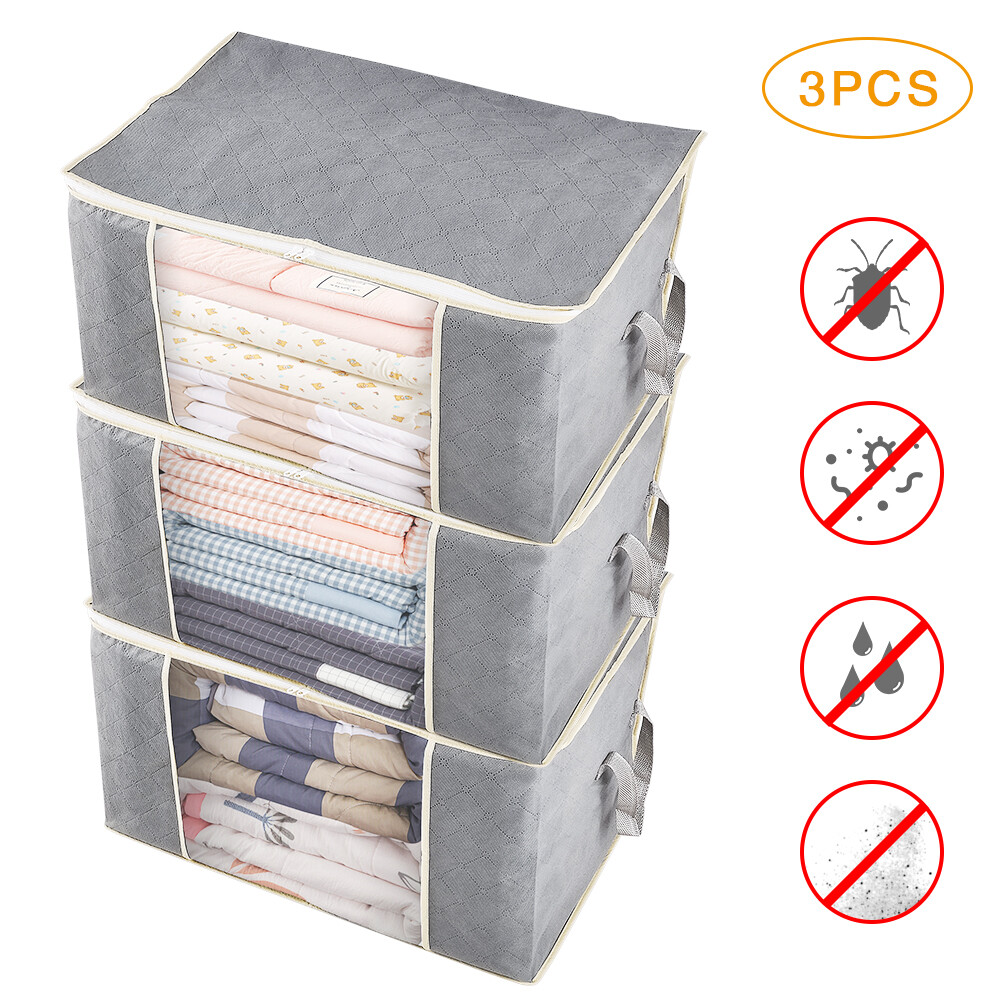 3/4/5Pcs Large Clothes Storage Bags with Zips, Large Duvet Storage Bag