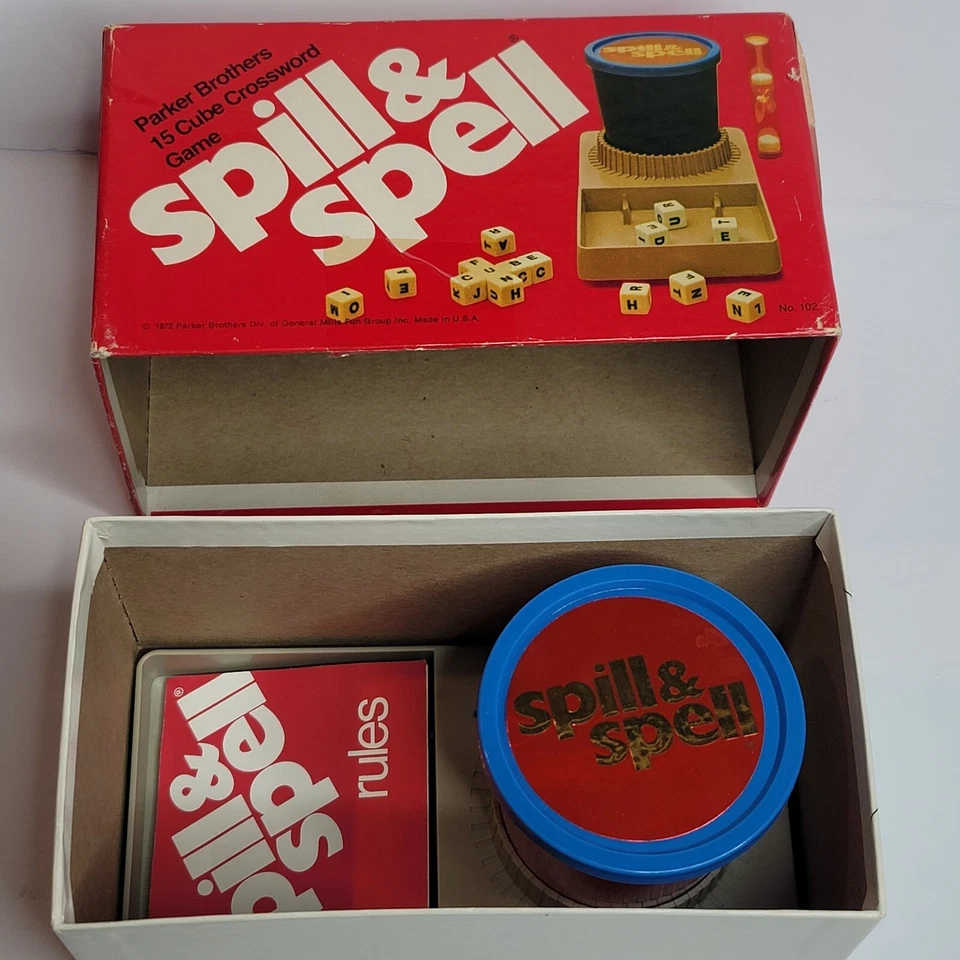 Vintage 1972 Spill & Spell Parker Brothers 15 Cube Crossword Game Boggle Puzzle - Image 4 of 4