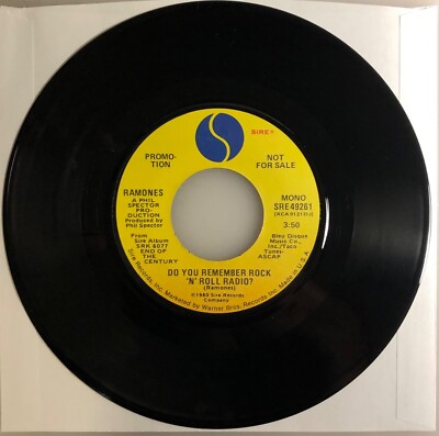 Ramones / Do You Remember Rock ''N'' Roll Radio? / Sire 1980 45rpm / NM