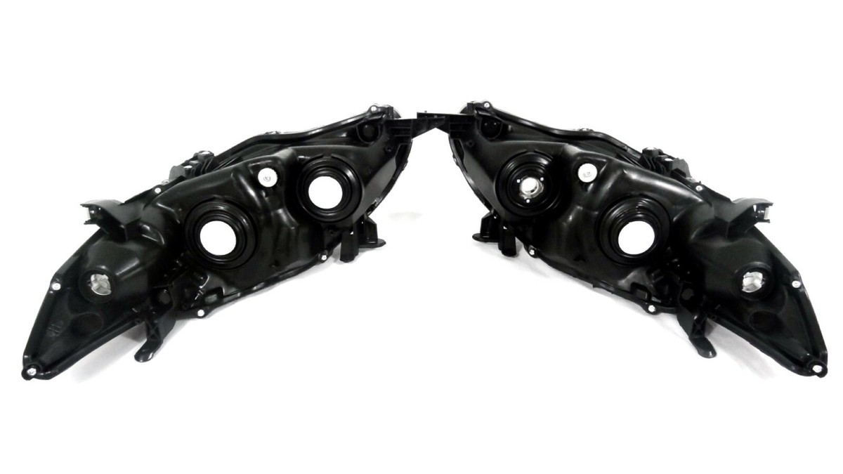 Pair Of Black Housing Clear Lens Headlights For 2011-2013 Toyota Corolla - Halogen, DOT/SAE Certified, Left + Right Set