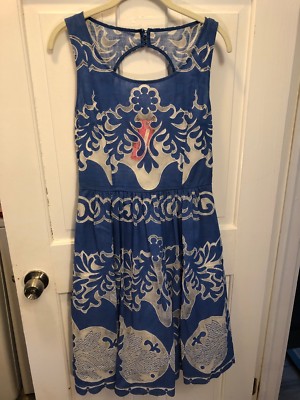 chinese dress ladies Light Blue Ric Rac Linen Ellis Dress