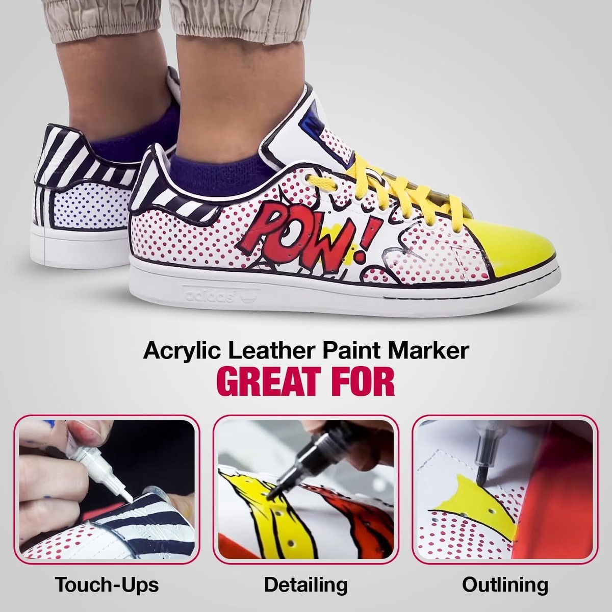 Angelus Leather Paint Markers Fine Broad Tip 3mm 5mm Detail Paint