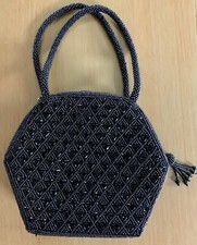 Inge Christopher Black Evening Bag Beaded Clutch Purse Handbag EUC