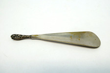 Antique Old Broken Handle Sterling Brass Shoe Horn Victorian Unbranded