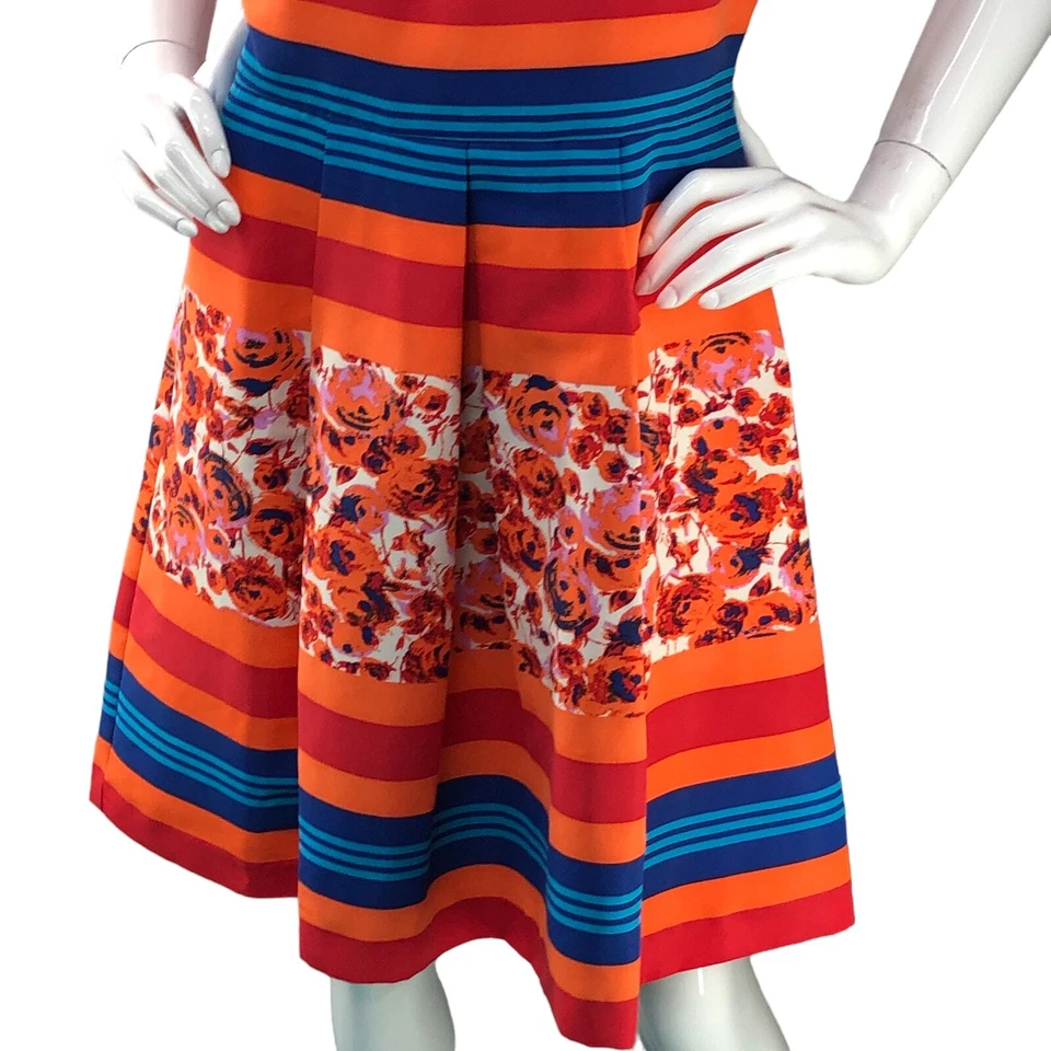 Vestido Plenty Dresses Tracy Reese Mujer Talla 10 Sasha Floral N Rayas Multicolor Foto 3 de 4