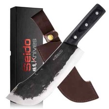 Seido Cuchillos Nikushoku Cuchillo de Carnicero Cuchillo de Matanza de Carne para Camping y Aire Libre