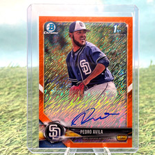 2018 1st Bowman Chrome Orange Shimmer Refractor AUTO /25 Pedro Avila (RC)