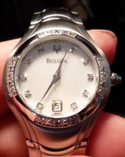BULOVA Women's Dress Maestro Diamond Watch, 96R10 New Battery 6 3/4" wrist