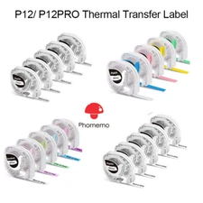 Phomemo P12 Label Maker Plastic Labeling Tape Refills Thermal Transfer Label