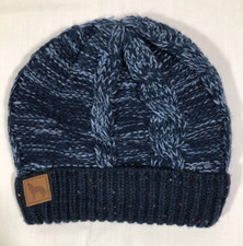 Wonder Nation Beanie Unisex Kids Blue Marled Cable Knit Size S-M, CH-M