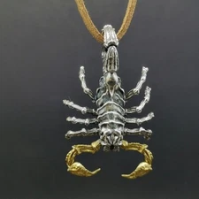 925 Sterling Silver Large Scorpion Necklace Pendant Charm Gothic Punk Hip Hop