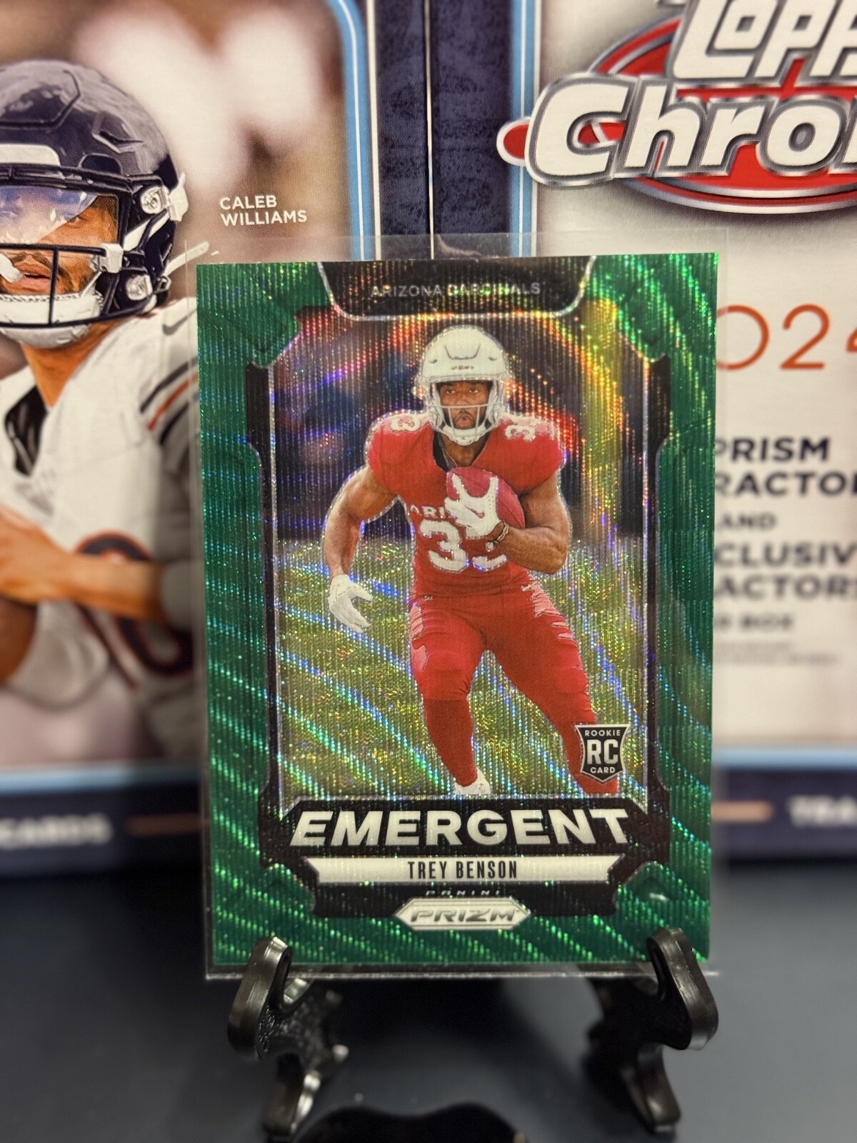 2024 Panini Prizm Football Trey Benson Green Wave Emergent Rookie RC Cardinals