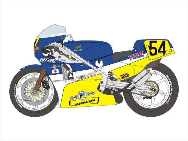 Blue Staff 1/12 Honda NSR 500 '86 Moriwaki Full Sponsor Decal for