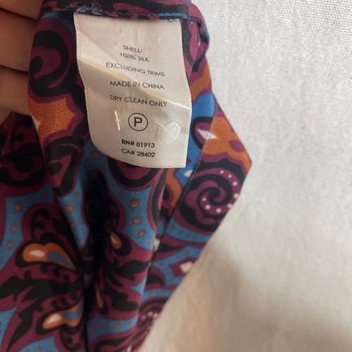 Robert Graham Women's 100% Silk All Over Print Zip Front Midi Dress - Picture 8 of 8