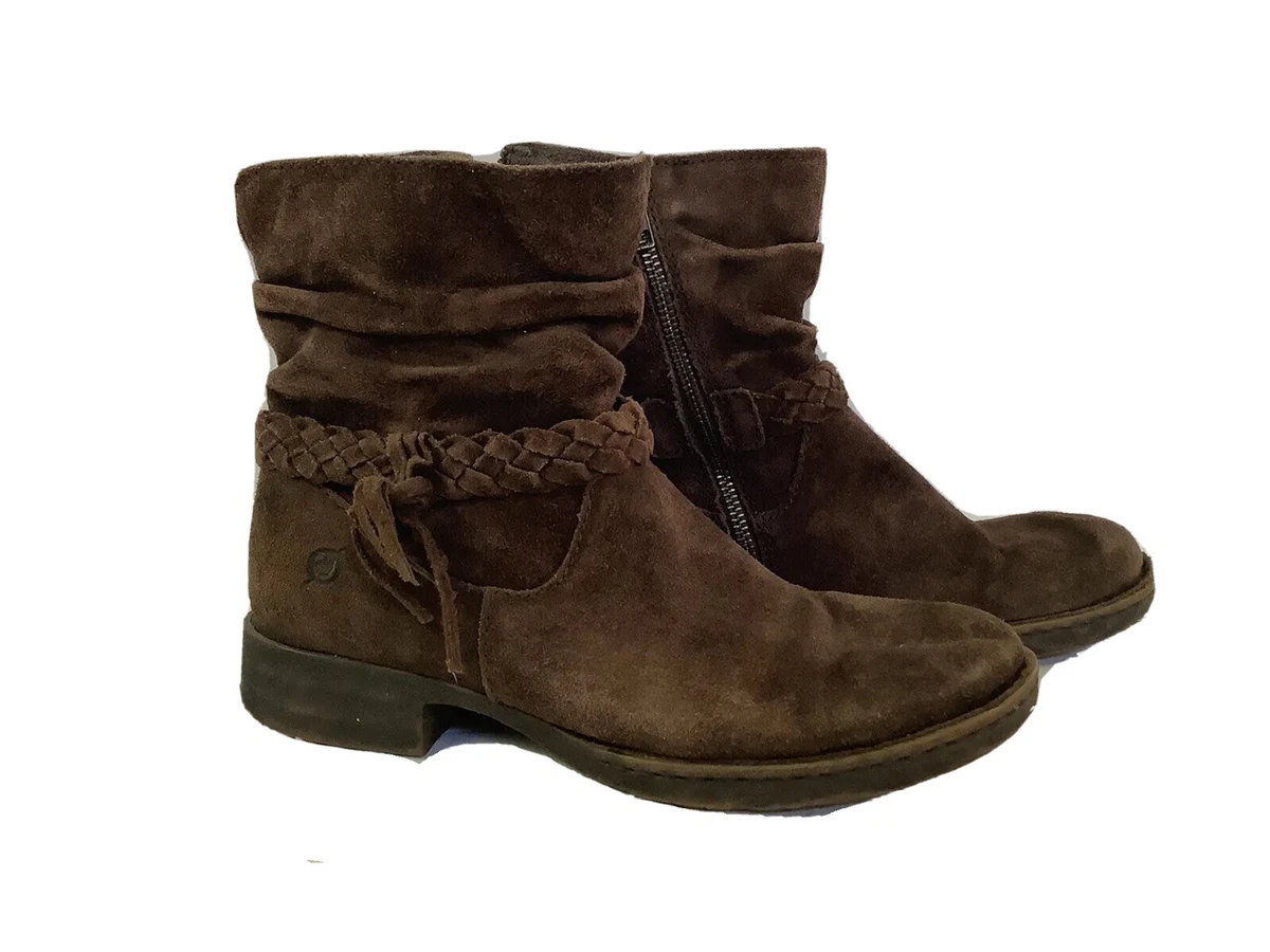 Born Abernath Leather Closed Toe Ankle Fashion Boots Size 7M Brown F12423