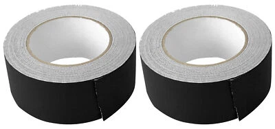 (2) Rolls Rockville Pro Audio/Stage Wire ROCK GAFF Black Gaffers Tape 2"x100 Ft