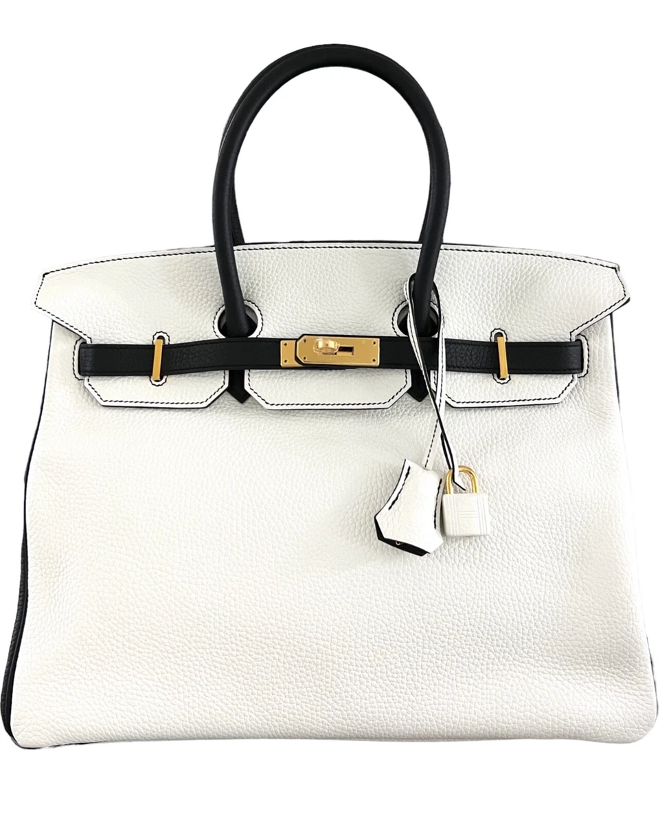 Hermes Birkin 35 Special Order Panda Black White Togo Leather Gold Hardware