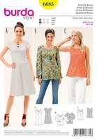 Burda Jung 6685 Kleid & Bluse Misses' NäHmuster GrößEn 8 - 18 FäHigkeit: Einfach