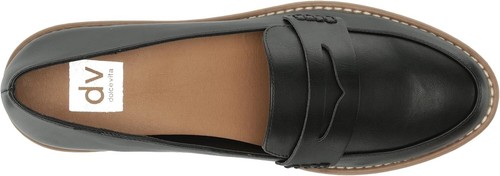 dv by Dolce Vita “Crisp” Classic Penny Loafer/Lug Sole Block Heel Dune / Black - Picture 6 of 14