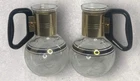 Silex Pyrex Coffee Mini 5" Carafe Vintage MCM Copper & Clear Glass x2