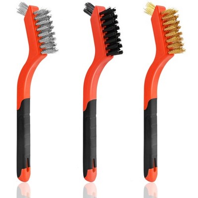 3pcs Wire Brushes for Cleaning Rust, Upgrade Brush Set - Red and Black