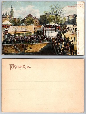 Leipzig Platzschuppen Messe Crowd Scene Postcard
