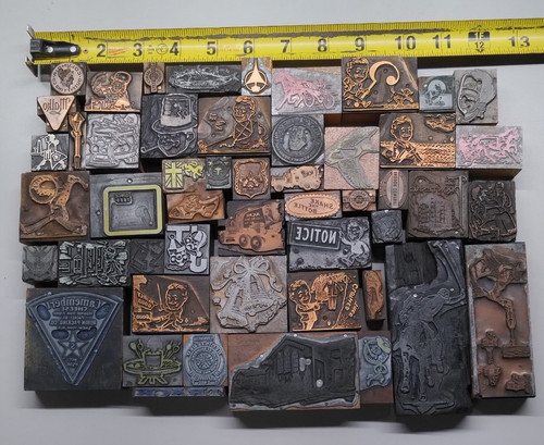 Vintage Printing Letterpress Printers Block Lot (BIN 139-2)